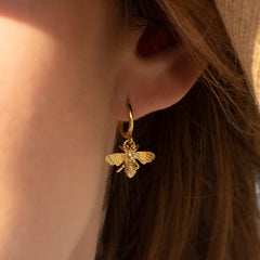 Turandoss 18K Gold Huggie Hoop Earrings for Girls Women - Dainty Diamond Cartilage Dangle Clip on Earring Hypoallergenic, Birthday Christmas Gifts