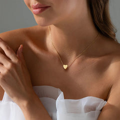 Turandoss 14k Dainty Gold Silver Heart Necklace for Women Girls - Birthday Gifts for Women Girls, Sweet Jewelry for 8-18, Back to School Decorations