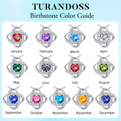 Turandoss Love Knot Birthstone Necklace-Anniversary Gift for Wife Mom