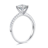Turandoss 1.5 Carat Moissanite Four-Prongs Engagement Ring 925 Sterling Silver Oval Cut Diamond Ring Wedding Band Promise Wedding Rings for Women