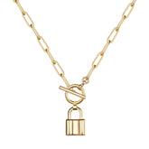 Lock Link Choker Gold Necklace