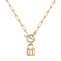Lock Link Choker Gold Necklace