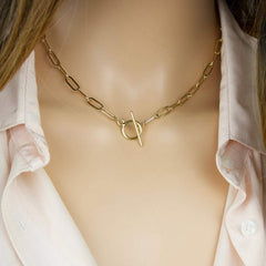 Toggle Clasp Gold Necklace