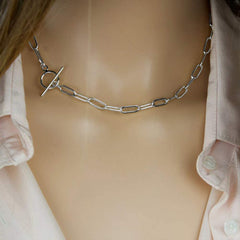 Silver Toggle Clasp Necklace