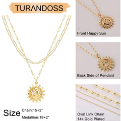 Happy Sun Coin Necklaces