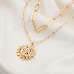 Happy Sun Coin Necklaces