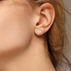 Turandoss Personalized Graduation Gift, Heart Initial Stud Earrings, S925 Sterling Silver Hypoallergenic for Her