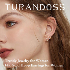 Turandoss 6Pairs Flat Back Stud Earrings Set for Women Girls, CZ Ball Hoop Huggie Cartilage Earring, Birthday Gift, Valentine's Day Gifts for Wife Mom