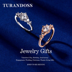 Turandoss S925 Sterling Silver Big Moissanite Rings for Women, Silver Gold Wedding Diamond Ring, Birthday Gifts, Valentine's Day Gift for Wife Mom