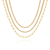 Turandoss 18K Gold Layered Necklaces for Women, Dainty Choker Chain Necklace, Snake Rope Paperclip Chain, Gold Jewelry for Women, Christmas Gifts