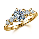 Turandoss S925 Sterling Silver Big Moissanite Rings for Women, Silver Gold Wedding Diamond Ring, Birthday Gifts, Valentine's Day Gift for Wife Mom