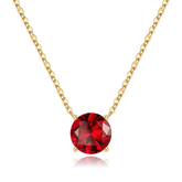 Turandoss Month Birthstone Necklaces for Women Girls, S925 Silver Pendant Necklace, Birthday Gift for Women Girls, Valentine's Day Gifts for Mom Wife