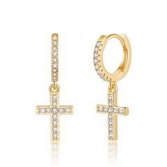 Turandoss 18K Gold Flat Back Stud Earrings for Women Girls, CZ Hoop Huggie Cartilage Clip on Dangle Earring, Birthday Valentine's Day Gifts for Wife