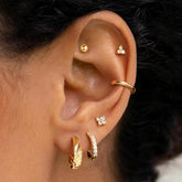Turandoss 6Pairs Flat Back Stud Earrings for Women Girls, CZ Hoop Huggie Cartilage Clip on Earring, Birthday Gift, Valentine's Day Gifts for Wife Mom