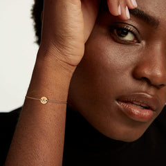 Turandoss 18K Gold Initial Bracelets for Women Girls - Dainty Coin Disc Letter Link Charm Bracelet, Birthday Christmas Gifts for Women Girls