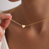 Turandoss 14k Dainty Gold Silver Heart Necklace for Women Girls - Birthday Gifts for Women Girls, Sweet Jewelry for 8-18, Back to School Decorations