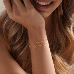 Turandoss 18K Gold Link Bracelets for Women Girls, Dainty Polished Layered Chain Bracelet Set, Birthday Gift, Valentine's Day Gifts for Women Wife Mom