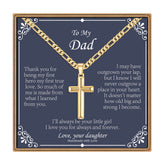 Turandoss Cross Necklace for Men Boys, Gold Silver Black Cross Pendant Necklace, Fathers Day Gifts for Men Boys Husband, Birthday Gifts for Son, 20In