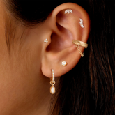 Turandoss 6Pairs Flat Back Stud Earrings for Women Girls, CZ Hoop Huggie Cartilage Dnagle Earring, Birthday Gift, Valentine's Day Gifts for Wife Mom
