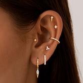 Turandoss 7Pairs Flat Back Stud Earrings for Women Girls, CZ Ball Hoop Huggie Cartilage Dnagle Earring, Birthday Valentine's Day Gifts for Wife Mom