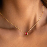 Turandoss Birthstone Necklace for Women, Dainty 18K Gold Plated Birthstone Pendant Necklace, Gold Jewelry for Women, Birthday Gifts for Her, 16+2.5In