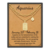 Turandoss Constellation Necklace for Women Girls, Gold Layered Paperclip Tarot Card Pendant Necklaces, Birthday Valentine's Day Gifts for Mom Wife