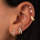 Turandoss 6Pairs Flat Back Stud Earrings Set for Women Girls, CZ Ball Hoop Huggie Cartilage Earring, Birthday Gift, Valentine's Day Gifts for Wife Mom