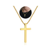 Turandoss Cross Necklace for Men Boys - Fathers Day Gifts, Stainless Steel Pendant Chain Necklaces, Mens 16-30 Inches Chain Gold Silver Black Cross Necklace Jewelry Gifts