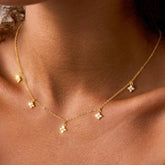 Turandoss Gold Choker Necklace for Women - Dainty 18k Gold Plated Clover Cubic Zirconia Necklaces, Wedding Prom Birthday Jewelry Gifts, 15+2.5In