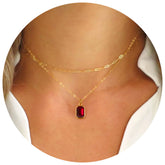 Turandoss Birthstone Necklace for Women Girls, Birthstone Layered Necklace for Girls, Birthday Gifts for Girls, Jewelry for Women, 15+2.5/17+2.5In