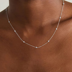 Turandoss Silver Chain Necklace for Women men, 1.6mm Satellite Bead Chain Sturdy Hypoallergenic, Dainty Silver Jewelry for Women Men, 16-22 Inches