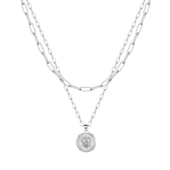 Silver Chain&Medallion Necklaces