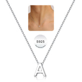 Turandoss Graduation Gift for Her, S925 Sterling Silver Initial Necklace, Hypoallergenic A-Z Pendant Jewelry for Women