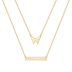 2PCS - Butterfly&Bar Layered Necklaces for Women