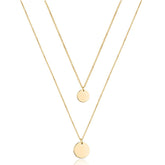 2PCS Small Disc&Disc Dainty Layered Choker Necklace