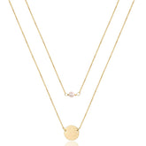 2PCS Pearl&Disc Dainty Layered Choker Necklace