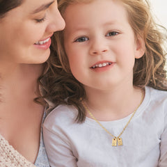 Dainty 14K Gold Plated Initial Heart Pendent Necklace for Women