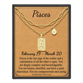 Turandoss Constellation Necklace for Women Girls, Gold Layered Paperclip Tarot Card Pendant Necklaces, Birthday Valentine's Day Gifts for Mom Wife