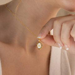 Oval Initial Necklace for Women Jewelry Gifts