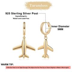Turandoss 18K Gold Huggie Hoop Earrings for Girls Women - Dainty Diamond Cartilage Dangle Drop Earring Hypoallergenic, Birthday Christmas Gifts