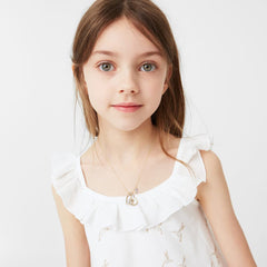 Turandoss 18K Gold Heart Unicorn Necklace for Girls - Dainty Zircon Pendant Necklace for Kids, Birthday Gifts for girls 3-8 Year Old, 18+2.5Inches