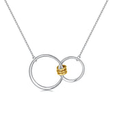 Turandoss Birthday Circles Necklaces for Women, Silver Chian 2 Circles Pendant Necklace, Birthday Gifts for Women, Valentine's Day Gift for Mom Wife