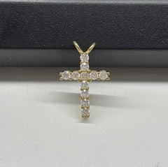 Turandoss Gold Cross Necklace for Women Girls, Dainty Zircon Pendant Necklace for Women Trendy, Gold Jewelry for Her, Birthday Gifts, 16+2.5Inches