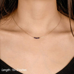3PCS Amethyst&Bar&Hammered Disc Dainty Layered Choker Necklace