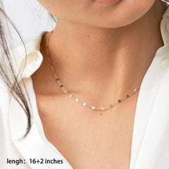 3PCS - Link Chain&Bar&Hammered Disc Layered Necklaces for Women