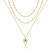 3PCS Link Chain&Beads Chain&Evil Eye Dainty Layered Choker Necklace