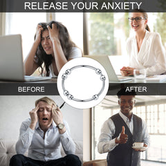 Turandoss S925 Sterling Silver Fidget Rings for Women Men- Dainty Silver Anxiety Spinner Ring with 10 Beads, Birthday Christmas Gifts for Women Men