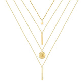 4PCS - Star&Bar&Sun&Bar Layered Necklaces for Women