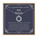 Turandoss Birthday Gifts for Women-Sterling Silver Chain Circles Necklace