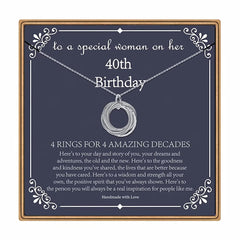 Turandoss Birthday Gifts for Women-Sterling Silver Chain Circles Necklace